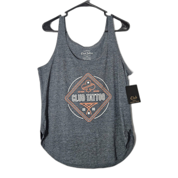 New Club Tattoo Las Vegas Tank Size Large Grey - Picture 1 of 5